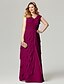 cheap Evening Dresses-Sheath / Column Special Occasion Dresses Elegant Dress Holiday Floor Length Sleeveless V Neck Chiffon with Ruched Tiered 2023