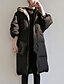 cheap Women&#039;s Puffer&amp;Parka-Women&#039;s Going out Classic Style Solid Colored Plus Size Zipper Long Down, Cotton Long Sleeve Winter Black S / M / L / Skinny