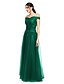cheap Special Occasion Dresses-A-Line Off Shoulder Floor Length Tulle / Stretch Satin Prom / Formal Evening Dress with Pleats by TS Couture®