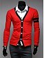 cheap Men&#039;s Sweaters &amp; Cardigans-Men&#039;s Casual / Daily Color Block Long Sleeve Regular Cardigan, V Neck Blue / Red / Gray L / XL / XXL