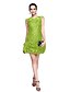 זול שמלות קוקטייל-מעטפת \ עמוד סגנון חמוד שמלה סיום לימודים מסיבת קוקטייל קצר \ מיני ללא שרוולים עם תכשיטים תחרה עם פרח 2024