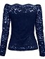 ieftine Bluze mărime mare-Pentru femei Tricou Mată De Pe Umăr Zilnic Manșon Lung Topuri Albastru piscină Alb Negru