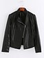 preiswerte Pelz &amp; Ledermode für Damen-Women&#039;s Vintage/Casual Imitation leather Coat Slim Long Sleeve PU Jacket
