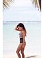 cheap Bikinis-Women&#039;s Lace up Boho Bandeau Boho Strapless Red Green Blue Bandeau High Waist Bikini Swimwear - Geometric Print M L XL Red / Padded Bras