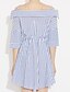 cheap Women&#039;s Dresses-Women&#039;s Cotton Loose Dress - Striped Boat Neck