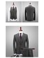 cheap Suits-Gray Solid Colored Standard Fit Polyester Suit - Notch / Turndown Single Breasted One-button