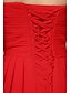 cheap Special Occasion Dresses-A-Line Sweetheart Neckline Floor Length Chiffon Lace Up Cocktail Party / Formal Evening Dress with Beading / Pleats by TS Couture®