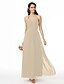 cheap Bridesmaid Dresses-Sheath / Column Bridesmaid Dress Spaghetti Strap Sleeveless Beautiful Back Ankle Length Chiffon with Criss Cross / Pleats 2022