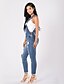 cheap Women&#039;s Pants-Women&#039;s Jeans Trousers Cotton Blend Mid Rise Streetwear Cotton Ripped Solid Colored Blue S / Overalls / Skinny