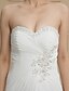 cheap Wedding Dresses-Sheath / Column Sweetheart Sweep / Brush Train Lace Satin Wedding Dress with Beading Appliques Criss-Cross by Ed Bridal