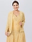 cheap Mother of Bride Dresses with Jacket-A-Line Mother of the Bride Dress Formal Elegant Plus Size High Low V Neck Asymmetrical Chiffon Beaded Lace Long Sleeve Wrap Included with Beading Appliques 2024
