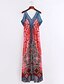 ieftine Rochii Damă-Damă Ieșire Club Concediu Sexy Vintage Boho Teacă Rochie-Imprimeu Fără manșon Halter Maxi Poliester Primăvară Vară Talie Inaltă