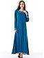 abordables Robes Femme-Ample Robe Femme Quotidien Couleur Pleine Col Arrondi Maxi Manches longues Polyester Automne Taille Normale Micro-élastique Opaque