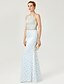 cheap Mother of the Bride Dresses-Sheath / Column Mother of the Bride Dress Formal Jewel Neck Floor Length Satin Metallic Lace Sleeveless No with Beading 2023