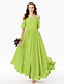 cheap Bridesmaid Dresses-A-Line Bridesmaid Dress Spaghetti Strap Sleeveless Elegant Floor Length Chiffon with Sash / Ribbon / Bow(s) / Pleats 2022