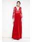 cheap Women&#039;s Dresses-Women&#039;s Boho Party Daily Boho Street chic Flare Sleeve Maxi Swing Dress - Floral V Neck Fall Black Red M L XL