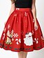 cheap Women&#039;s Skirts-Women&#039;s Holiday Knee-length Skirts,Casual A Line Polyester Print Fall