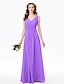 cheap Bridesmaid Dresses-Sheath / Column Bridesmaid Dress V Neck Sleeveless Open Back Floor Length Chiffon with Criss Cross / Pleats 2022