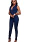 cheap Women&#039;s Jumpsuits &amp; Rompers-Women&#039;s Going out Street chic Jumpsuit - Solid Colored, Denim Shirt Collar