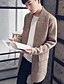 cheap Men&#039;s Sweaters &amp; Cardigans-Men&#039;s Daily Active Solid Colored Long Sleeve Long Cardigan Sweater Jumper, Stand Fall / Winter Black / Army Green / Khaki M / L / XL