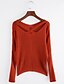 cheap Women&#039;s Sweaters-Women&#039;s Daily Solid Colored / Hollow Long Sleeve Regular Pullover, V Neck Fall / Winter Orange One-Size