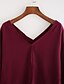 baratos Suéteres de Mulher-Mulheres Diário Sólido Manga Longa Longo Carregam Camisola Jumper, Decote V Outono Algodão Roxo S / M / L