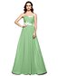 cheap Special Occasion Dresses-A-Line Sweetheart Neckline Floor Length Chiffon Lace Up Cocktail Party / Formal Evening Dress with Beading / Pleats by TS Couture®