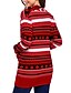 cheap Women&#039;s Sweaters-Women&#039;s Daily / Going out Print Geometric Long Sleeve Loose Regular Cardigan, V Neck Fall / Winter Green / Black / Red L / XL / XXL
