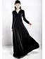 Χαμηλού Κόστους Κομψό βελούδο-γυναικείο φόρεμα για πάρτι νυφικό φόρεμα βελούδινο φόρεμα θήκη φόρεμα μακρύ φόρεμα μάξι φόρεμα μαύρο κρασί βασιλικό μπλε μακρυμάνικο καθαρό χρώμα συνονθύλευμα χειμώνα φθινόπωρο φθινόπωρο v λαιμόκοψη