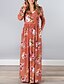levne Kjoler til kvinner-Women&#039;s Swing Dress - Print Maxi V Neck