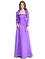 cheap Mother of the Bride Dresses-A-Line Strapless Floor Length Satin Mother of the Bride Dress with Appliques / Pleats by LAN TING BRIDE®