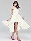cheap Prom Dresses-A-Line Fit &amp; Flare Open Back Dress Homecoming Cocktail Party Asymmetrical Sleeveless Sweetheart Satin with Beading Appliques 2024