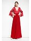 cheap Women&#039;s Dresses-Women&#039;s Boho Party Daily Boho Street chic Flare Sleeve Maxi Swing Dress - Floral V Neck Fall Black Red M L XL