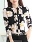 ieftine Bluze mărime mare-Pentru femei Cămașă Floral Stil Nautic Zilnic Sfârșit de săptămână Manșon Lung Topuri Alb Negru