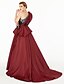 cheap Special Occasion Dresses-Ball Gown Celebrity Style Dress Holiday Court Train Sleeveless One Shoulder Satin with Pleats Side Draping Color Block 2022 / Cocktail Party / Formal Evening