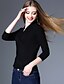 cheap Plus Size Tops-Women&#039;s Solid Colored T-shirt 3/4 Length Sleeve Holiday Tops Vintage Streetwear Sophisticated V Neck White Black / Boho / Going out