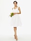 cheap Bridesmaid Dresses-A-Line Bridesmaid Dress Straps Sleeveless Open Back Knee Length Chiffon with Sash / Ribbon / Bow(s) / Criss Cross 2022
