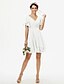 cheap Bridesmaid Dresses-A-Line Bridesmaid Dress V Neck Sleeveless Open Back Short / Mini Chiffon with Criss Cross / Pleats / Side-Draped 2022