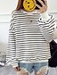 cheap Women&#039;s Hoodies &amp; Sweatshirts-Women&#039;s Cotton Sweatshirt - Striped / Fine Stripe
