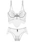 voordelige Slaap &amp; lounge voor dames-Dames Kant Push-Up 5/8 cup Beha / slip set Effen Sexy Wit Zwart