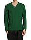 Χαμηλού Κόστους Ανδρικά Μπλουζάκια &amp; Φανελάκια-Ανδρικά Μεγάλα Μεγέθη Μονόχρωμο T-shirt - Βαμβάκι Καθημερινά Λαιμόκοψη V Λευκό / Μαύρο / Ρουμπίνι / Πράσινο του τριφυλλιού / Γκρίζο / Φθινόπωρο / Μακρυμάνικο