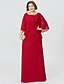 cheap Mother of the Bride Dresses-Sheath / Column Mother of the Bride Dress Classic &amp; Timeless Elegant &amp; Luxurious Plus Size Jewel Neck Floor Length Chiffon Half Sleeve with Crystals Ruffles 2022 / Butterfly Sleeve