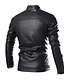 cheap Faux Leather-Men&#039;s Jacket Faux Leather Jacket Daily Wear Weekend Thermal Warm Rain Waterproof Fall Solid Colored Round Neck Regular Cotton Slim Black Brown Jacket