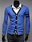 cheap Men&#039;s Sweaters &amp; Cardigans-Men&#039;s Casual / Daily Color Block Long Sleeve Regular Cardigan, V Neck Blue / Red / Gray L / XL / XXL