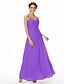 cheap Bridesmaid Dresses-A-Line Spaghetti Strap Floor Length Chiffon Bridesmaid Dress with Ruched / Pleats