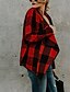 זול מעילים ומעילי גשם לנשים-בגדי ריקוד נשים יומי / ליציאה וינטאג&#039; / סגנון רחוב סתיו / חורף קצר מעיל, משובץ פוליאסטר שחור / אודם / חאקי