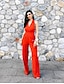 cheap Women&#039;s Jumpsuits &amp; Rompers-Women&#039;s Backless Daily / Club Casual Halter Neck White Black Red Wide Leg Jumpsuit, Solid Colored M L XL High Rise Sleeveless Summer