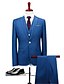 preiswerte Anzüge-Blau Weite Passform Polyester Anzug - Steigendes Revers / Umlegekragen Einreiher - 1 Knopf / Anzüge