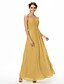 cheap Bridesmaid Dresses-A-Line Spaghetti Strap Floor Length Chiffon Bridesmaid Dress with Ruched / Pleats