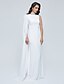cheap Evening Dresses-Sheath / Column Celebrity Style Elegant Formal Evening Dress Jewel Sleeveless Floor Length Chiffon with Pleats 2021
